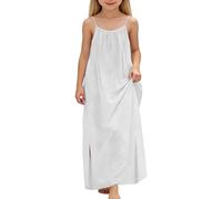 JokeLomple Vestito estivo Senza Maniche Con spalline sottili per bambine, Gonna fluida e Tasche, per Outfit Casual da Gioco