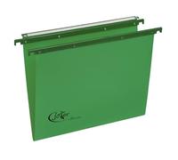 Joker® by Bertesi Lot de 25 dossiers suspendus haut de gamme pour tiroirs en carton 270 g/m², porte-étiquettes lenticulaire déjà monté, entraxe 39 cm, fond en V, vert, Cod. 400/395 Link -A6
