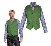 Joker Costume,Déguisement Joker,Costume de Clown pour Homme,Deguisement Joker Hommes,avec Chemise,Gilet,Cravate,Accessoires de Carnaval pour Hommes,pour les Carnavals,Carnavals et Soirées à Thème