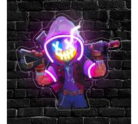 Joker Enseigne Lumineuse,Clown Anime Gamer Led Neon Mural,Les Jeux Vidéo Neon Sign Cadeau d'Art Mural pour Enfants Chambre Bar Club Home Pub Man Cave Party Vidéo Maison USB Powered(11,9"* 12")