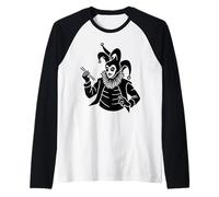 Joker Tenant des Baguettes Court Jester Clown Nourriture Japonaise Manche Raglan