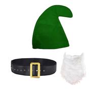 jokeshop Seven Costume de nain de jardin 3 pièces pour adultes (chapeau, barbe et ceinture) Vert