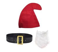 jokeshop Seven Déguisement de nain nain et nain 3 pièces pour adultes (chapeau, barbe et ceinture) Rouge