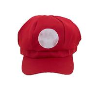 jokeshop Super Workman Mario Luigi Wario Waluigi Toad Chapeau de plombier Bros Salopette de personnage de jeu vidéo Déguisement de fête costumée (Rouge 1)