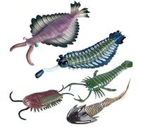 JOKFEICE Figures Animales 5 pièces Réaliste en Plastique Cambrien Antique Organisme Ensemble Comprend Anomalocaris, Opabinia, Cephalaspis etc. Projet Scientifique, Cadeau d'anniversaire pour Enfants