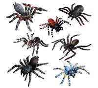 JOKFEICE Figures Animales 7 pièces Réaliste en Plastique Halloween Araignée Jouets d'action Modèle Projet Scientifique, Cadeau d'anniversaire, gâteau Topper pour Enfants
