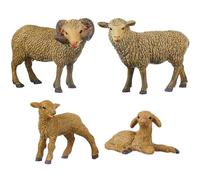 JOKFEICE Figurines Animaux Moutons 4 Pièces - Modèles Réalistes en Plastique - Jouet Éducatif - Gâteau Anniversaire - Cadeau Enfant