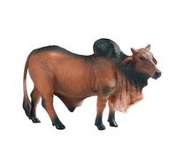 JOKFEICE Figurines d'animaux : Zebu réaliste (marron), accessoires de jardin féerique, jouets éducatifs pour Noël et anniversaire, décoration de gâteau pour enfants