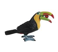 JOKFEICE Figurines d'oiseaux : toucan réaliste, accessoires de jardin féerique, jouets éducatifs pour Noël et anniversaire, décoration de gâteau pour tout-petits