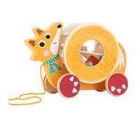 JOKFEICE Jouets à tirer pour les tout-petits, jouets en bois de renard, forme géométrique pour fille et garçon, âge de 1 an, jouet d'apprentissage pour les débutants et les randonneurs