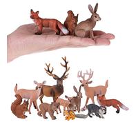 JOKFEICE Lot de 10 Figurines d'animaux de la forêt en Plastique - Modèle d'action - Projet Scientifique - Jouets éducatifs - Cadeau d'anniversaire - Décoration de gâteau pour Enfants