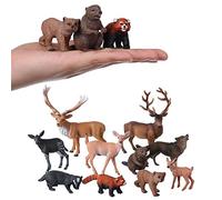 JOKFEICE Lot de 10 figurines d'animaux de la forêt - Figurines réalistes - Modèle d'action pour projet scientifique - Jouet éducatif précoce - Décoration de gâteau - Cadeau d'anniversaire pour enfants