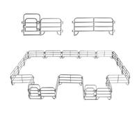 JOKFEICE Lot de 20 panneaux de clôture de ferme avec 2 portails d'ouverture, accessoires de clôture en plastique argenté pour animaux de grange, corral, paddock, décoration de scène de diorama