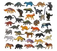 JOKFEICE Lot de 36 figurines d'animaux de la forêt réalistes pour enfants, figurines de créatures de la forêt, jouets éducatifs pour projet scientifique, décoration de gâteau