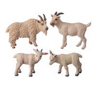 JOKFEICE Lot de 4 figurines d'animaux en plastique blanc - Modèle d'action - Jouet éducatif - Cadeau d'anniversaire - Décoration de gâteau pour enfants