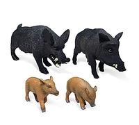 JOKFEICE Lot de 4 figurines d'animaux en plastique - Modèle d'action - Jouet éducatif - Cadeau d'anniversaire - Décoration de gâteau - Pour enfants