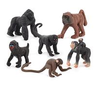 JOKFEICE Lot de 6 petites figurines de singe réalistes - Jouets éducatifs précoces - Cadeau de Noël ou d'anniversaire pour enfants