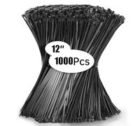 Jokisa 1000 Pièces Collier de Serrage 300 x 4,8 mm, Serflex Noir Resistant à La Traction De 23kg, Professionnelles Attache Câble Durable Résistant au UV Bien Pour Gérer les Câbles, Jardinage, Atelier