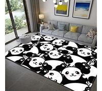 JOKITA Tapis Moderne 3D Panda Mignon 80x150 cm Black and White Caricature