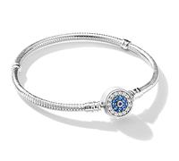 Jokmeo Bracelet en Argent 925 pour Femme, Bracelet à Maillons Serpent de la Collection Pandora Moments, Compatible avec les Pendants, Adapté aux Femmes et aux Filles.（ojo de mal 20CM）