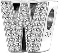 Jokmeo Charms lettres A-Z en argent 925, compatibles avec les bracelets et colliers Pandora, accessoires de mode pour femme.ZM23D