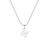 Jokmeo Collier avec Lettre Initiale M en Argent 925, collier pendentif avec lettre argentée raffinée, idéal pour un port quotidien de la femme.