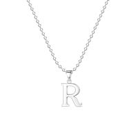 Jokmeo Collier avec Lettre Initiale R en Argent 925, collier pendentif avec lettre argentée raffinée, idéal pour un port quotidien de la femme.