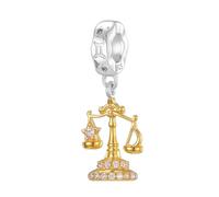 Jokmeo Pendentif Charme Perle des 12 signes du zodiaque en argent 925, compatible avec les bracelets et colliers de style Pandora, accessoires tendance pour femme.XZ251