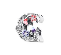Jokmeo Pendentif Lettre C avec Motif d'Étoile de Mer en Argent 925 pour Femme, Compatible avec les Bracelets et Colliers de Style Pandora et Européen. Convient aux Femmes et aux Filles.