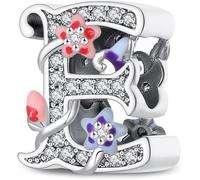 Jokmeo Pendentif Lettre E avec Motif d'Étoile de Mer en Argent 925 pour Femme, Compatible avec les Bracelets et Colliers de Style Pandora et Européen. Convient aux Femmes et aux Filles.