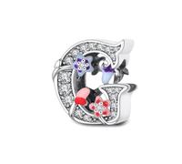 Jokmeo Pendentif Lettre G avec Motif d'Étoile de Mer en Argent 925 pour Femme, Compatible avec les Bracelets et Colliers de Style Pandora et Européen. Convient aux Femmes et aux Filles.