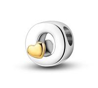 Jokmeo ZM2 Breloque en argent sterling 925 avec lettre A à Z pour femme Compatible avec bracelets et colliers Pandora et européens, Argent sterling