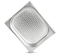 jokobela Récipient Gastronorm 1/2 40mm perforé (6mm ø) en acier inoxydable de qualité supérieure - Dimensions: 325 x 265 x 40 mm - pour un chauffe-plat ou bain marie (0,6 mm d'épaisseur)