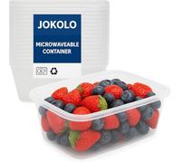 JOKOLO Ltd Lot de 50 récipients alimentaires en plastique avec couvercles sans BPA, réutilisables et de qualité restauration pour la maison et le travail 50 x 500 ml