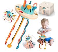 Jokooan Jouets Montessori pour Bébés 12 18 Mois, Jouet Bebe 1 an, Jeux d'Activité, Motricité, Multisensorielle pour Bébé, Corde à Tirer en Silicone Jouet Cadeau pour Les Tout-Petits