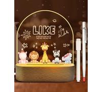 JOKSNK Veilleuse Bébé Personnalisé, Lampe Chevet Enfant LED, Cadeau Naissance Fille et Garçon, Animaux pour Enfants Anniversaire Noël