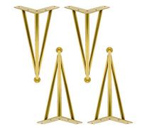 Jolan Épaissir Les Pieds des Meubles,Pieds De Table,Pieds De Canapé,Stable/Durable,Étanche/Antirouille,Jambes Réglables De Salle De Bains,Porteur 800KG,Noir/Or.,d'or,20cm