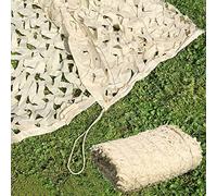 Jolan Filet De Camouflage Beige 2×2m 2×3m 3×3m 3×4m 3×5m 3×6m 4×4m 4×6m 4×7m 5×5m,Filet D'ombrage,pour Camping,Chasse,Décoration,Crème Solaire,Filet De Camouflage Militaire,Beige-4x5m(13.1 * 16.4ft)