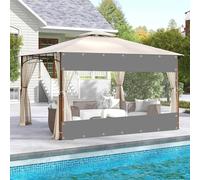Jolan Panneau Latéral De Bâche Transparent Imperméable en Plastique PVC De 0,3mm,Rideaux De Bâche Étanche Claire Gris Extérieur avec Porte À Fermeture Éclaire,avec Oeillets,0Zip-1.2×2.1m(3.9 * 6.9ft)