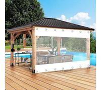Jolan Pergola Panneaux Latéraux en Bâche Transparente Blanche avec Œillets,Rideaux De Bâche Claire Imperméable Extérieur,Bâche De Couverture en PVC Étanche De 0,3mm D'épaisseur,W×H-2×3m(6.6 * 9.8ft)