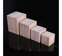 Jolan Pieds De Meuble en Bois 4 Pieces, Pieds De Canapé, Pieds De Table Carrés, Jambes De Meuble De Remplacement DIY, Table De Bureau De Café De Table À Manger Pieds De Soutien,Wood-5×5×3cm