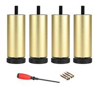 Jolan Pieds Meuble Épaissis,Jambes Aluminium D'armoire,Jambes Réglables Salle Bains,Bureau/Chaise,Pieds Remplacement Étanches,Boulons M8,Pas Décoloration,Longue Durée D'utilisation.,d'or,15cm