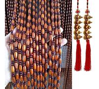 Jolan Rideau De Porte Perles Bois,Rideau De Porte Perles 60×180cm 80×180cm 90×200cm 110 * 200cm 120×200cm,Brins Rideaux De Perles Suspendus,Rideaux De Panneaux De Anti Mouche,W×H-45strands(90×195cm)