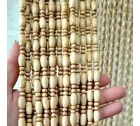 Jolan Rideaux De Porte en Perles,Rideau De Porte Perles Bois Naturel,Panneaux De Séparation De Décoration,Rideaux Anti Mouche Suspendue,Rideaux en Perles Brins Faits À La Main,W×H-30strands(60×200cm)