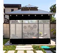Jolan Rideaux D'extérieur,Pergola Gazebo Panneaux Latéraux en Bâche Noire Transparente avec Fermeture Éclair,Rideau De Bâche Claire Imperméable,Couverture en Bâche PVC Étanche,W×H-2.8×2m(9.2 * 6.6ft)