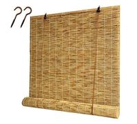 Jolan Store Enrouleur en Bambou,Rideau en Roseau Naturel,Store À Rouleau Filtrants,Extérieure/Intérieure Stores Romains,Peuvent Être Personnalisés,Stores De Roseau sans Perçage,70x120cm/28x47in