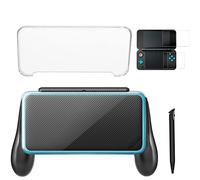JOLANCO Poignée Support pour Nintendo 2DS XL avec 1 Stylet, 1 Coque Transparente et 1 Protecteur d'écran