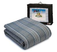 JOLAX Tapis d'Auvent et Tapis de Sol Camping 300x650 Bleu | Tapis de caravane et de camping-car, tapis de tente extérieur 500 g/m², respirant, avec sac de transport