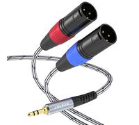 JOLGOO 3,5 mm TRS vers double XLR mâle Pro câble de dérivation stéréo, 1/8" TRS stéréo vers 2 XLR mâle Y répartiteur câble de microphone patch, 3 M