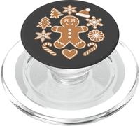 Joli Accessoire de Noël en Pain d'épices Anthracite PopSockets PopGrip pour MagSafe